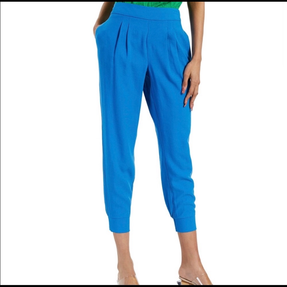 INC International Concepts Bright Blue Tapered Pleat Front Pants